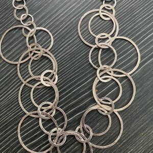 Elegant Multi-Circle Sterling silver Statement Necklace